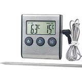 Magnetisches Digitales Fleischthermometer "kitchen" Mit Timer, Batterie Inklusive Schwarz Silber – Universal-ofen-grill-fleisch-lebensmittelthermometer