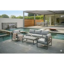 Jet-Line Kreta II Lounge-Set Aluminium hellgrau
