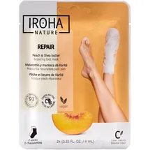 Iroha Nature Reparierende Fußmaske Pfirsich und Shea Butter 2 Stück