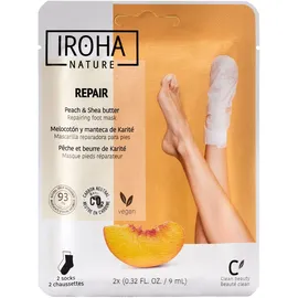 Iroha Nature Reparierende Fußmaske Pfirsich und Shea Butter 2 Stück