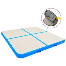 vidaXL Aufblasbare Gymnastikmatte mit Pumpe 200x200x15 cm PVC Blau