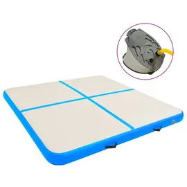 vidaXL Aufblasbare Gymnastikmatte mit Pumpe 200x200x15 cm PVC Blau