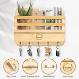 Famanu Schlüsselboard – Elegantes Design mit Ablage – Vintage Holz