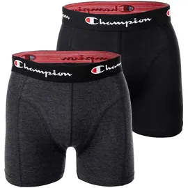 Champion Boxershorts 2pk Boxer in Schwarz/Grau meliert M