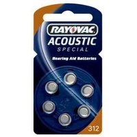 Hörgerätebatterie Rayovac Knopf Acoustic S. 312 (PR41) 6er-Pac Batterien