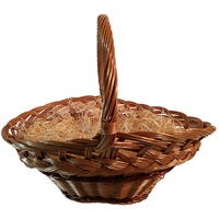 Lovin Birds Handgemachte Korbwaren Präsentkorb Geschenkkorb groß 45 cm Weide mit Henkel Weidenkorb mit Holzwolle