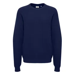 Strickfleece-Pullover SOLID "Strickpullover SDHami", Herren, Gr. XL, blau (insignia blau), Obermaterial: 70% Baumwolle CO. 30% Nylon NY., Pullover