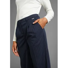 LAURA SCOTT LAURA SCOTT, Damen, Gr. 46, N-Gr, blau (dunkelblau), Web, Obermaterial: 65% Polyester, 33% Viskose, 2% Elasthan, Nadelstreifen, weit lang, Hosen Anzughose, mit Nadelstreifen