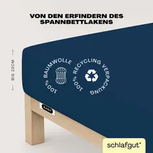 schlafgut Easy Jersey 120 x 200 - 130 x 200 cm blue deep