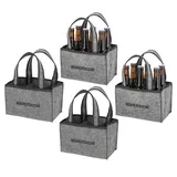 Novaliv 4X Flaschenträger 6 Flaschen Bierträger MÄNNERTASCHE Männerhandtasche Filz Herrenhandtasche Bier Flaschentasche 22,5x15x14cm (LxBxH)