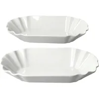 Mambocat 2er Set Fries Pommesschale oval weiß aus Porzellan