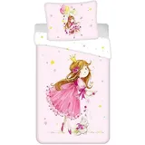 COFI 1453 Prinzessin Sternchen- und Ballonmotiv Mehrfarbig 140 x 200 cm + 70 x 90 cm
