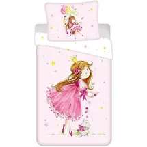 COFI 1453 Prinzessin Sternchen- und Ballonmotiv Mehrfarbig 140 x 200 cm + 70 x 90 cm