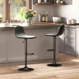 Homcom Barhocker Kunstleder, Schwarz