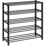 Idimex Schuhregal Schwarz, Metall, Vintage, 80x84x29 cm, Garderobe, Schuhaufbewahrung, Schuhregale