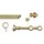 GARESA Gardinenstange GARESA "ANDREA", gold (mattmessingfarben), L:100cm Ø:20mm, Metall, Gardinenstangen, Vorhanggarnitur, verlängerbar, Endknopf Profil klein, mit Ringen