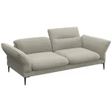 flexlux 2,5-Sitzer Salino, Funktionssofa, Relaxsofa, Sofa mit Arm- und Kopfteil-Verstellungen, Kaltschaum & Stahl-Wellen grau