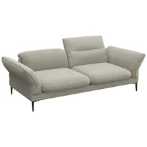 flexlux 2,5-Sitzer Salino, Funktionssofa, Relaxsofa, Sofa mit Arm- und Kopfteil-Verstellungen, Kaltschaum & Stahl-Wellen grau