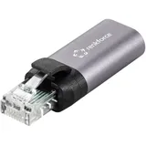 Renkforce RJ45 / USB-C® Netzwerk Adapter [1x RJ45-Stecker - 1x USB-C® Buchse] Anthrazit-Grau
