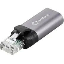 Renkforce RJ45 / USB-C® Netzwerk Adapter [1x RJ45-Stecker - 1x USB-C® Buchse] Anthrazit-Grau