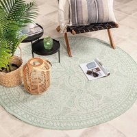 FRAAI | Home & Living In- & Outdoor Teppich Rund - Summer Oriental Mint - Ø 120cm - Wetterfest Outdoorteppich - Balkon, Garten, Terrasse - Carpet