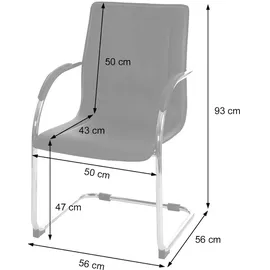 Mendler 2er-Set Esszimmerstuhl Samara, Freischwinger Küchenstuhl Lehnstuhl Stuhl, Stahl - schwarz
