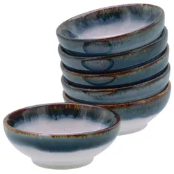 Schale CREATABLE "Cascade, Sojaschale, Ø 8 cm, 6-tlg", blau, Ø:8cm, Steinzeug, Schüsseln, Rekativglasur, Healthy Food