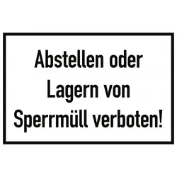 Abstellen oder Lagern von Sperrmüll verboten!, Alu, 300x200 mm