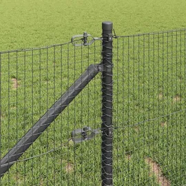 vidaXL Maschendrahtzaun 1 x 10 m Grau/Stahl