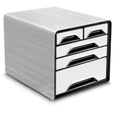 CEP Schubladenbox Smoove schwarz/weiß 1072130121, DIN A4 mit 5 Schubladen, 1 St.