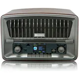 Roadstar HRA-270CD+BT Tragbares CD-Radio Vintage Digital Dab/Dab+/FM, CD-MP3-Player, Bluetooth, USB, Stereo, AUX-IN, LCD-Display, Fernbedienung, Kopfhöreranschluss, Alarm, Holz