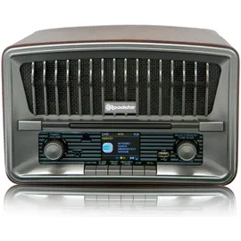 Roadstar HRA-270CD+BT Tragbares CD-Radio Vintage Digital Dab/Dab+/FM, CD-MP3-Player, Bluetooth, USB, Stereo, AUX-IN, LCD-Display, Fernbedienung, Kopfhöreranschluss, Alarm, Holz