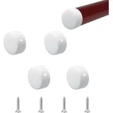 UFURMATE Handlauf Endkappe, 4PCS 45mm/1.77" 201 Edelstahl Runde Handlauf Endkappen Treppe Stufen Handlauf Endabdeckung Handlauf Beschläge (Weiß)