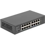 LANBERG Switch 16x 1GB Gigabit Ethernet Rack 10/19 RSGE-16 Netzwerk-Switch Unmanaged (10/100/1000) 1U (16 Ports), Netzwerk Schwarz