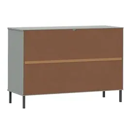 vidaXL Sideboard OSLO mit Metallbeinen Grau 113x40x77 cm Massivholz