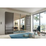 Wiemann Schwebetürenschrank Malibu 330 x 217 x 67 cm Dunkelgrau/Havanna/Spiegel