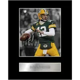 Iconic Pics - Signiertes Foto Aaron Rodgers, Green Bay Packers, fixiert mit Autogramm - Wanddekoration für Wohnzimmer