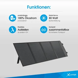 Xlayer faltbar monokristallin 80 W