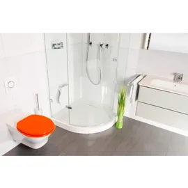 Sanilo WC Sitz Orange, Hochwertiger und Stabiler Toilettendeckel aus Holz
