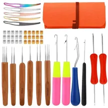 luxuskollektion Dreadlock-Häkelnadel-Set 48-teilig, 6 Nadeln verschiedene