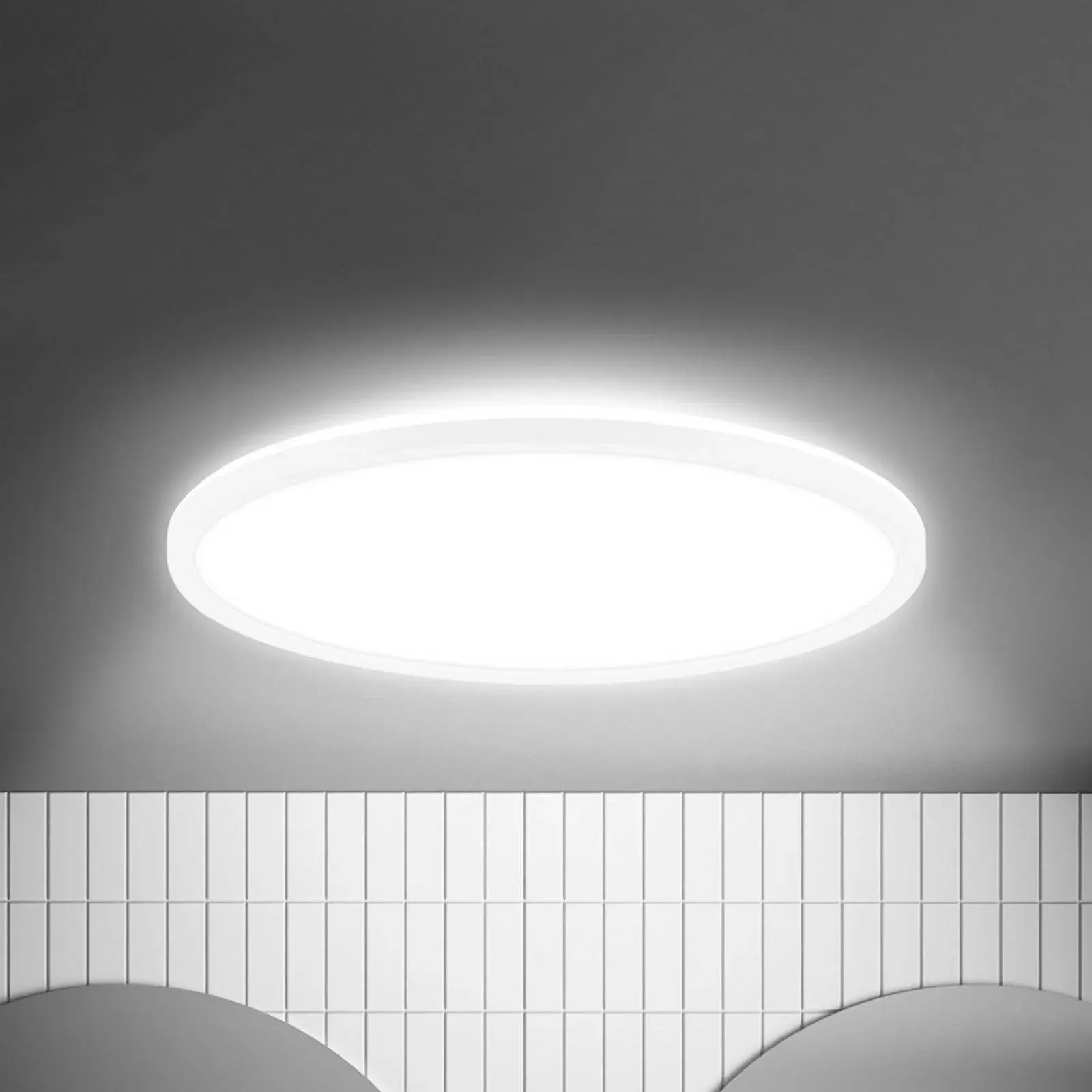 Briloner Deckenlampe mit Sensor Move, weiß / opal, für Wohn- / Esszimmer, Kunststoff, Modern, Deckenlampe - 42 cm - 42 cm - 3 cm