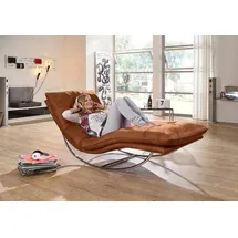 W.Schillig Relaxliege daily dreams Leder 75 x 85 x 169 cm Braun mit Kissen