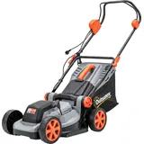 Outsunny Elektro Rasenmäher 1200 W mit 34 cm Schnittbreite 35L Fangkorb Mulchfunktion 6 Schnitthöhen Elektrischer Sichelmäher mit 3-fache Höhenverstellbar abnehmbar Griffe, Mäher für Rasen   Aosom