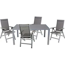 5-teilige Sitzgruppe Gartengruppe Tischgruppe Lehnstuhl Hochlehner Tisch Garten