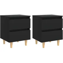 vidaXL Nachtschrank 2 Stk. 40 x 35 x 50 cm Schwarz
