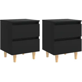 vidaXL Nachtschrank 2 Stk. 40 x 35 x 50 cm Schwarz