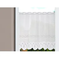 HOME WOHNIDEEN Leonora Jacquard fein, weiß, B:80cm H:100cm, Polyester, Gardinen, Gardine