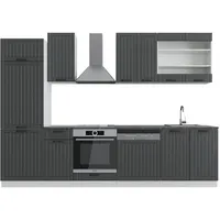Vicco Küchenzeile Fame-Line 300 cm Anthrazit/Weiß