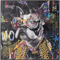 Keilrahmenbild RAPPER DOG (BH 82.50x82.50 cm) - bunt - BH 82.50x82.50 cm