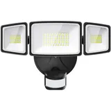 Onforu LED Strahler mit Bewegungsmelder Außen 55W, 5000 LM LED Fluter, Außenstrahler mit verstellbaren 3 Köpfe, 6500 K Kaltweiß Scheinwerfer, IP65 Wasserdicht Flutlicht für Garage, Garten, Hof